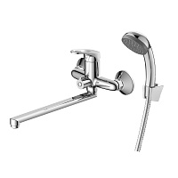 Смеситель универсальный с плоским изливом 30 см, поворотный переключатель, хром, DR21043