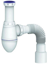 A420 CИФОН ДЛЯ ТЮЛЬПАНА, УМЫВАЛЬНИКА С ПЕРЕХОДНИКОМ 40х32  И С ГИБКИМ СОЕДИНЕНИЕМ д. 40 х 40/5