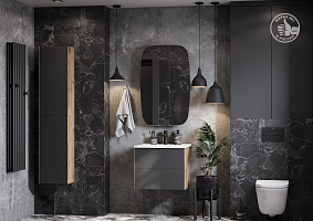 Зеркальный шкаф Сохо 60 Графит правый