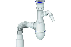 A110 CИФОН ДЛЯ ТЮЛЬПАНА, УМЫВАЛЬНИКА С ЛИТЫМ ВЫПУСКОМ 1 1/2  И ОТВОДОМ д 40