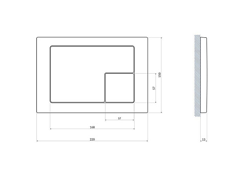 Кнопка: CORNER, пластик белый матовый