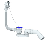 S11 CИФОН ДЛЯ ВАННЫ И ГЛУБОКОГО ПОДДОНА С ПЕРЕЛИВОМ И ОТВОДОМ д.40х 40/50 400мм