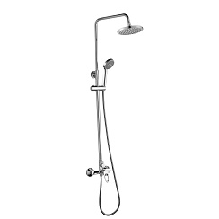 Душевая система с верхним душем Ø20 см, регулируемая высота 0,7~1,1м, латунь/хром