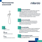 Встраиваемый смеситель с гигиеническим душем, белый матовый, Rora, Milardo, RORWTR0M08