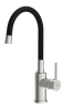 Смеситель для кухни MELAR однорычажный хром с гибким изливом черный