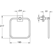 Root Square Держатель для полотенец, черный матовый, A4480336