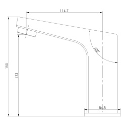 PROJECT Смеситель для раковины бесконтактный (сенсорный), высота излива 12 см, длина 11 см