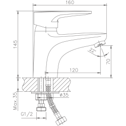 Смеситель для раковины с гигиенической лейкой, латунь, хром HB1268