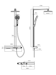 Душевая стойка Aspire VSFS-4AS1BG с изливом, брашированное золото, , шт