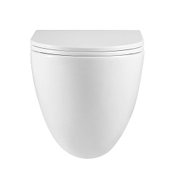 GLAZER Унитаз подвесной, безободковый с сиденьем микролифт,смыв вихревой Торнадо 3.0, белый