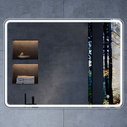 Зеркало LED VLM-3VC100 1000х800 c сенсорным выключателем и диммером, , шт