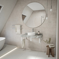 Corpa Nera Grossi/Гросси столешница 90 под раковину керамогранит, серый мрамор