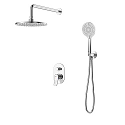 ORTUS Встраиваемый смеситель с верхним душем Ø25 см, без излива, латунь/хром, LM11329C