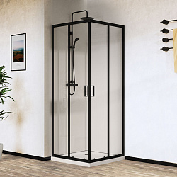 Душевой уголок City VSS-5CT8010CLB, 1000*800, черный, стекло прозрачное , , шт