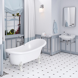 Crete ванна /Nova Gel/белая/хром полотенцедержатель(179см*79см*63,5см) Ванны/AQUA DE MARCO