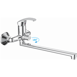 Смеситель для ванны, длинный излив, латунь, хром HB2236