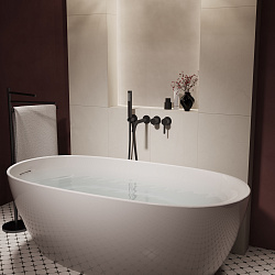 Смеситель для ванны Villa VTFW-1VL1MB, встраиваемый, черный, , шт