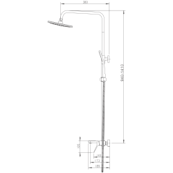 Душевая система, тропический душ, латунь, черный, HB24818-7