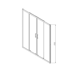 Душевая дверь Alpha VDS-3AL2180MT, 1800, хром, стекло текстурное, , шт