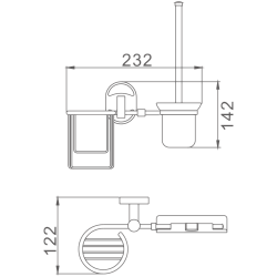 Ёршик туалетный настенный с подставкой, хром HB1910-1