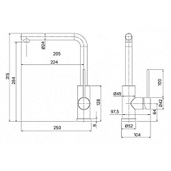 Смеситель для кухни с фильтром, черный матовый, Rule, IDDIS, RULBLLFi05