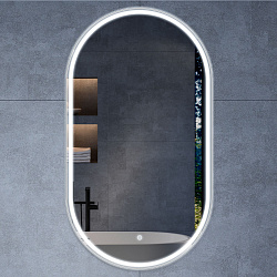 Зеркало LED VLM-3AU900 500x900 c сенсорным выключателем и диммером, , шт