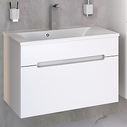 Тумба /1 ящ/подвесная/белый/раковина Прима (80см) Olivia/AQUA DE MARCO