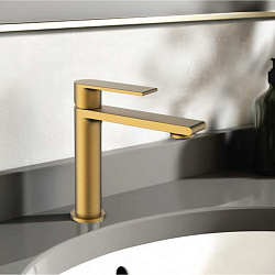 Смеситель для раковины Vogue VBF-1V1BG однорычажный, брашированное золото, , шт