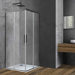 Душевой уголок Soft VSS-3SO100CLGM, 1000*1000, вороненая сталь, стекло прозрачное, , шт