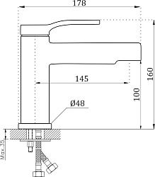 Смеситель для раковины, хром B12612