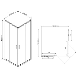 Душевой уголок Garda VSS-1G800CL, 800*800, хром, стекло прозрачное , , шт
