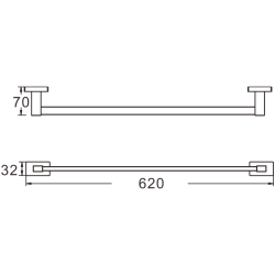 Держатель для полотенец (квадрат) одинарный,черный матовый B90301