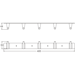Планка с крючками (5), хром B91115-5