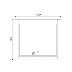 Зеркало с подсветкой, 80 см, Oxford, ID