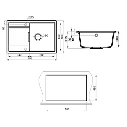 Мойка кухонная Point Лаура 78 PN3005W, белый