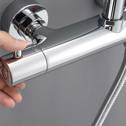 Душевая стойка Esse VSFS-1E1TCH термостатическая с изливом, 25см верх душ, хром, , шт