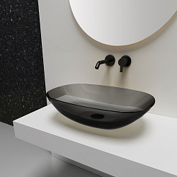 Раковина прозрачная Vincea VBS-6T12B, 540*360*150, накладная, цвет черный, , шт