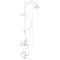 Душевая система, тропический душ, латунь, хром, HB2411