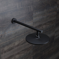 Кронштейн для верхнего душа в стену, круглый, черный матовый, Optima Home, IDDIS, OPH40BRi61