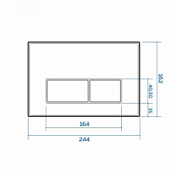 Corpa Nera Grossi/Гросси клавиша смыва, двойной смыв, белый/хром