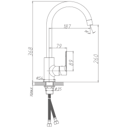 Смеситель для кухни, латунь, хром HB71505