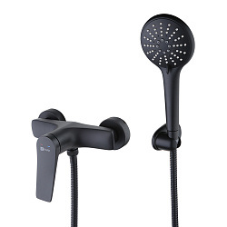 ВЫВОД BRONX Смеситель для душа с 3-х режимной лейкой Ø110 мм, латунь/чёрный