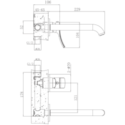 Смеситель для раковины настенный хром HB14553