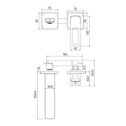 Встраиваемый смеситель для умывальника, черный матовый, Slide, IDDIS, SLIBL00i65