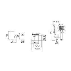 Смеситель на борт ванны, Cloud, IDDIS, CLOSB30i07