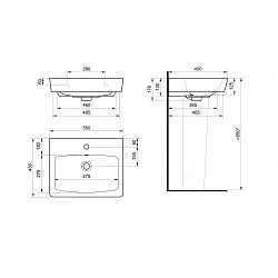 Только с тумбой! Акватон умывальник Нео 55, белый
