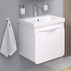 Тумба /2 ящ/подвесная/белый/раковина MODUO(60см) Skandi/AQUA DE MARCO