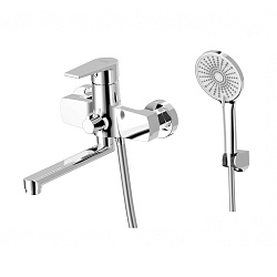 Смеситель для ванны с коротким коротким поворотным изливом, хром