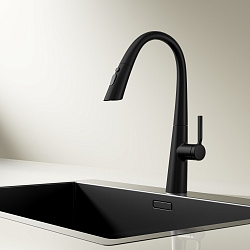 Смеситель для кухни Vincea VKF-176MB, черный, , шт