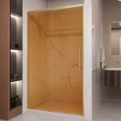 Душевая дверь Stella VDS-1ST120GSG, 1200, брашированное золото, стекло янтарь, , шт